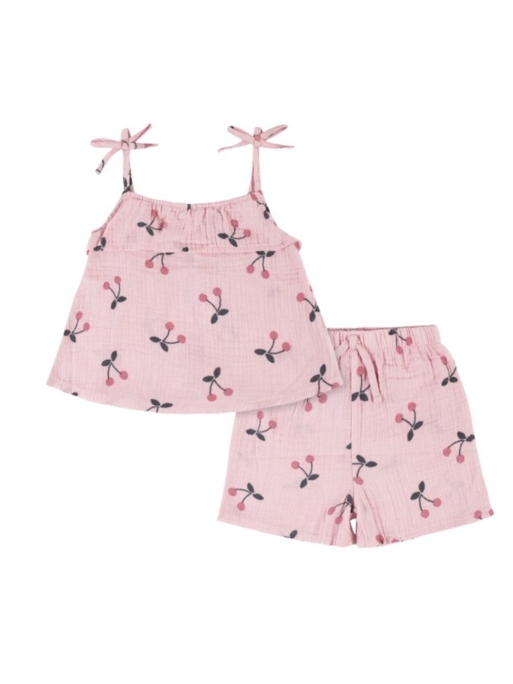 Modern Moments by Gerber Toddler Girls Cherry Print Gauze Tank Top & Shorts